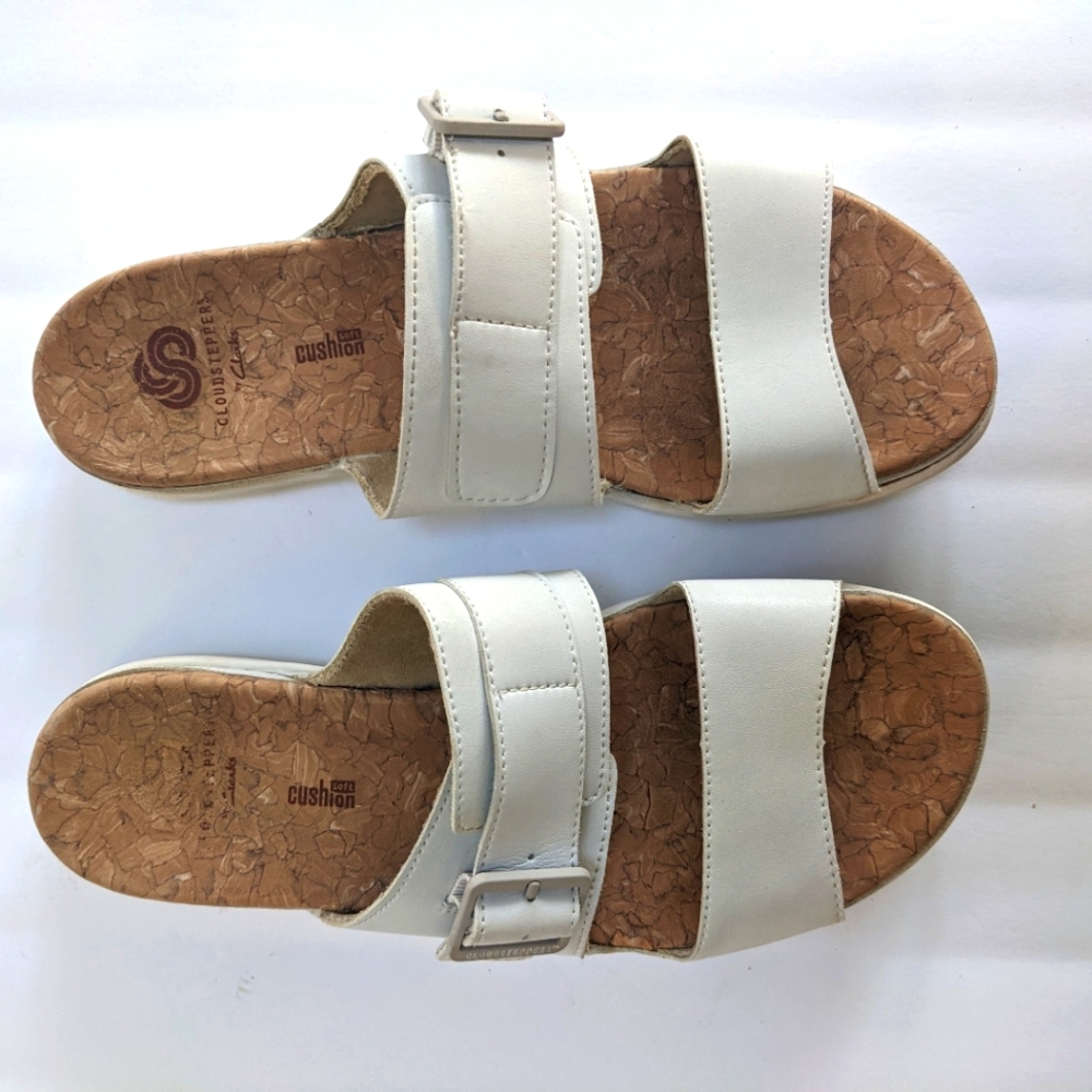 Clarks Women's White Step June Tide Sandal Size 8
